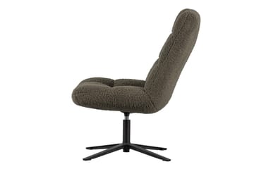 Job Lænestol i Bouclé - Grøn med Metalstel - Møbler - Stole & lænestole - Lænestole