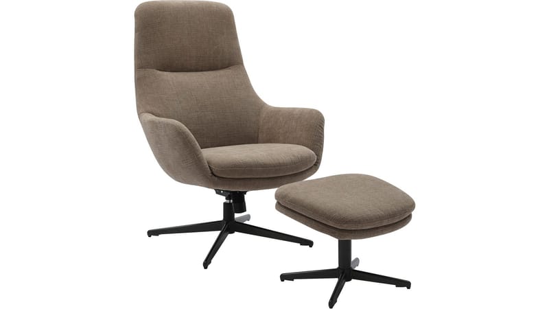 Kiresto Lænestol med skammel drejefunktion, Grå