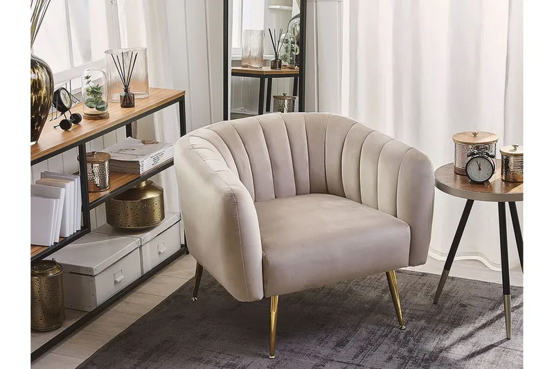 Amania Lænestol - Velour/Grå - Møbler - Stole & lænestole - Lænestole