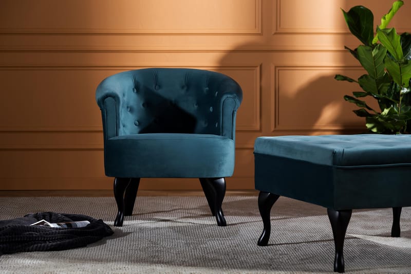 Dahlia Siss Club Lænestol - Blågrøn Velour - Møbler - Stole & lænestole - Lænestole - Klubstol
