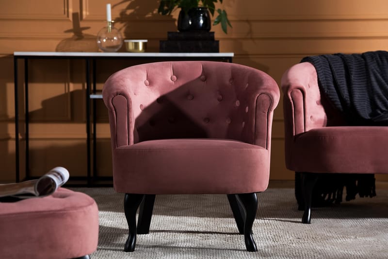 Dahlia Siss Club Lænestol - Rustlyserød Velour - Møbler - Stole & lænestole - Lænestole - Klubstol