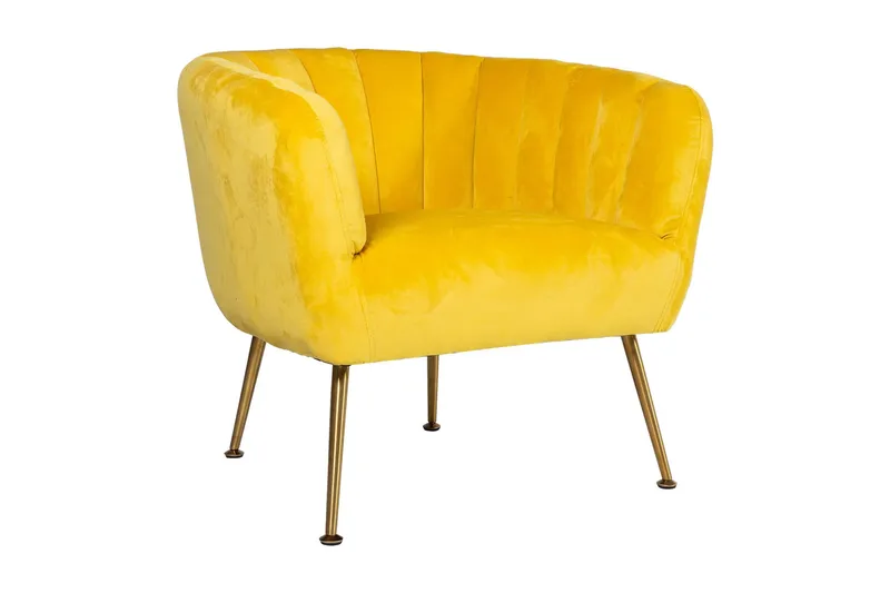 Lænestol TUCKER 78x71xH69 velourfarve: gul, undefined