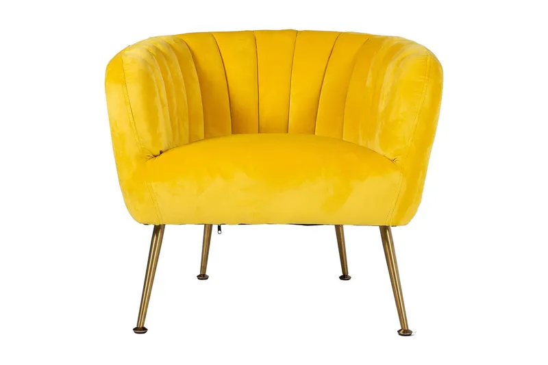 Lænestol TUCKER 78x71xH69 velourfarve: gul - Møbler - Stole & lænestole - Lænestole - Klubstol
