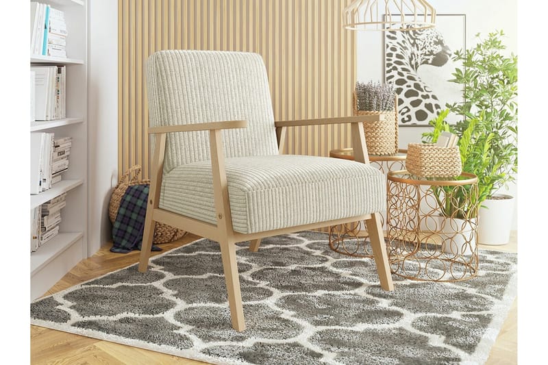 Knocklong Fåtölj - Beige/Træ - Møbler - Stole & lænestole - Lænestole