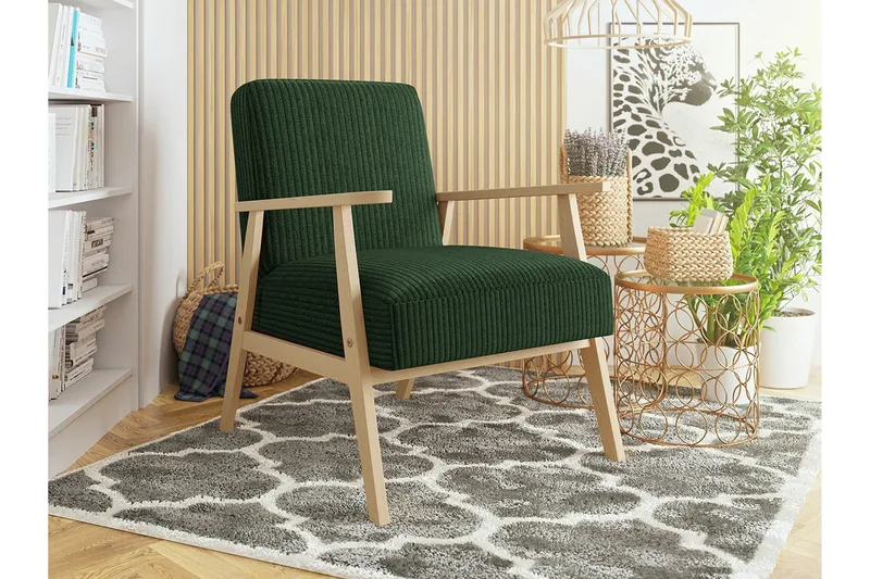 Knocklong Fåtölj Dark green/Brown - Møbler - Stole & lænestole - Lænestole