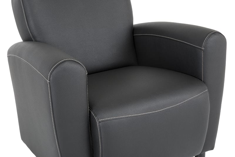 Aston Lænestol Bonded Leather - Sort - Læderstol - Lænestole