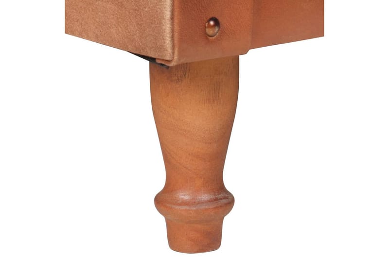 Lænestol ægte skind og lærred brun - Brun - Læderstol - Lænestole