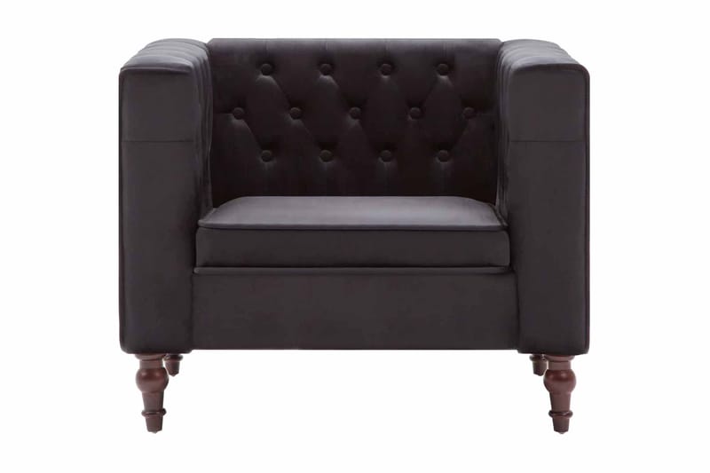 Lænestol Fløjlspolstring 86 X 67 X 71 Cm Sort - Sort - Læderstol - Chesterfield lænestole