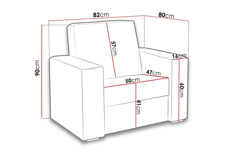 Lux lænestol 82x82x90 cm - Møbler - Stole & lænestole - Lænestole