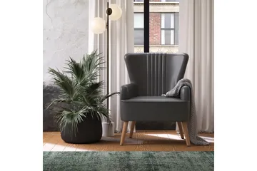 Wynn Fåtölj Brun Dark grey - Møbler - Stole & lænestole - Lænestole - Læderstol