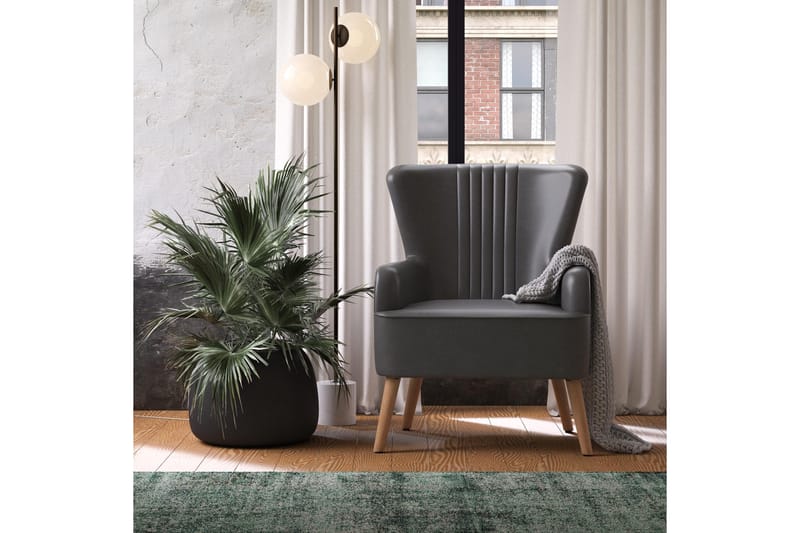 Wynn Fåtölj Brun Dark grey - Møbler - Stole & lænestole - Lænestole - Læderstol