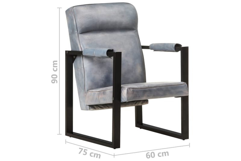 lænestol 60x75x90 cm ægte gedeskind grå - Grå - Lænestole