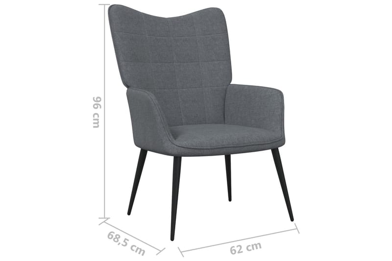 lænestol 62x68,5x96 cm stof mørkegrå - Møbler - Stole & lænestole - Lænestole