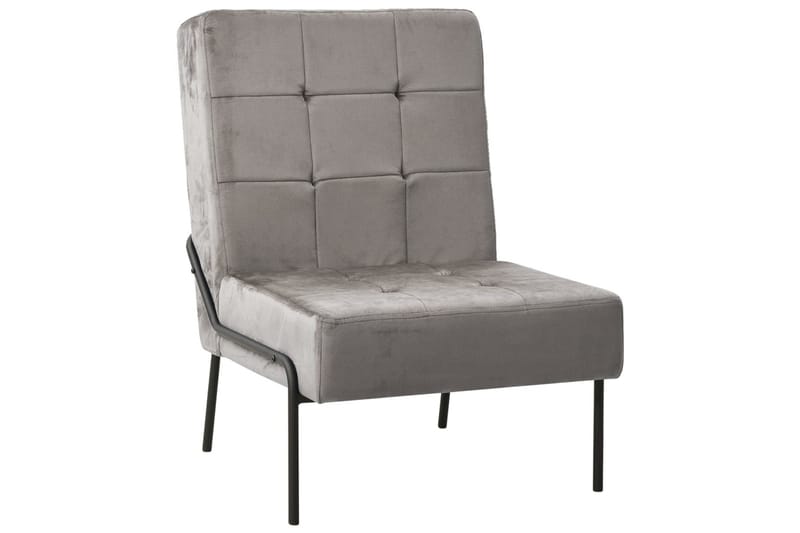 lænestol 65x79x87 cm fløjl lysegrå - Møbler - Stole & lænestole - Lænestole