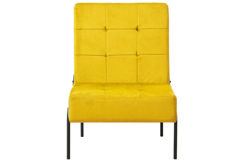 lænestol 65x79x87 cm fløjl sennepsgul - Møbler - Stole & lænestole - Lænestole