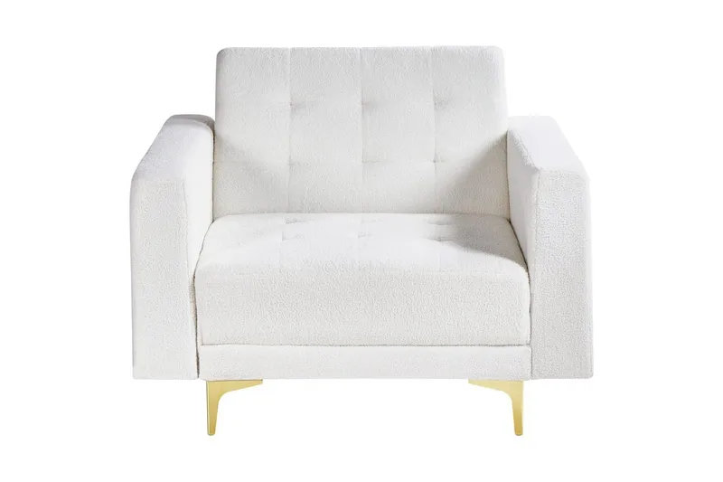 Lænestol Aberdeen - Hvid, guld, Hvid, Guld - Møbler - Stole & lænestole - Lænestole