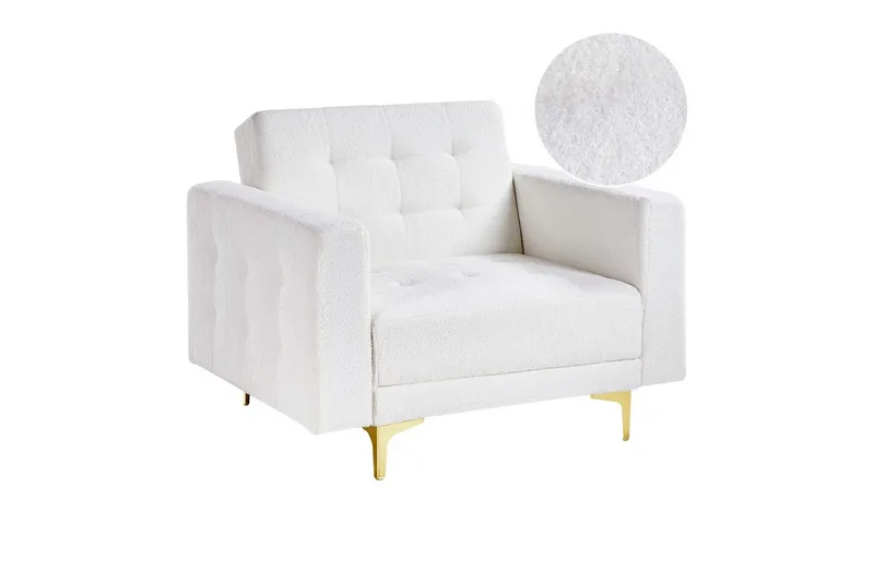 Lænestol Aberdeen, Hvid, guld, Hvid, Guld