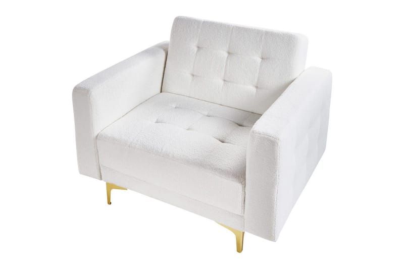 Lænestol Aberdeen - Hvid, guld, Hvid, Guld - Møbler - Stole & lænestole - Lænestole