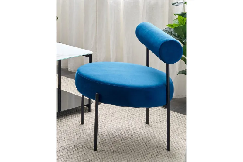 Lænestol Alpha - Blå, Sort, Blå, sort - Møbler - Stole & lænestole - Lænestole - Lænestol uden armlæn