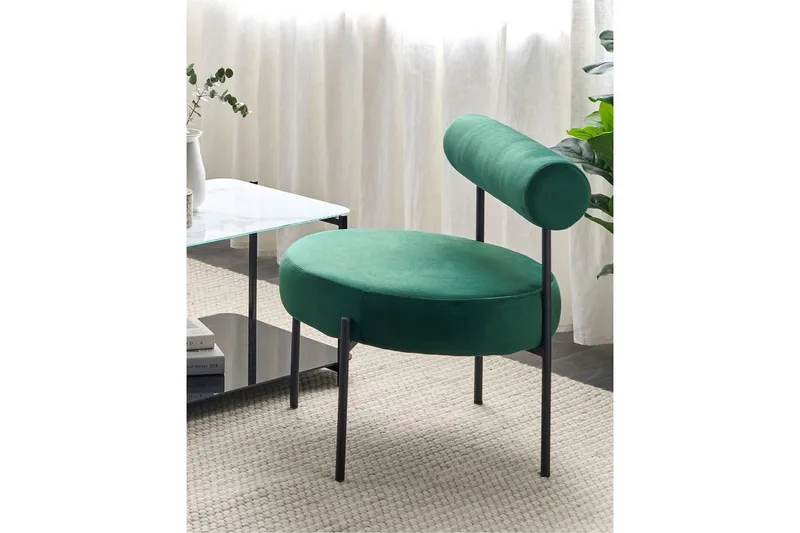 Lænestol Alpha - Smaragdgrøn, Sort - Møbler - Stole & lænestole - Lænestole - Lænestol uden armlæn