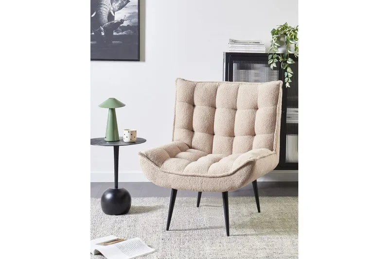 Lænestol Alvesta Beige/sort - Beige/sort - Møbler - Stole & lænestole - Lænestole - Lænestol uden armlæn