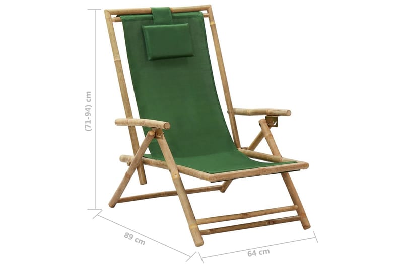 lænestol bambus og stof grøn - Grøn - Recliner lænestol