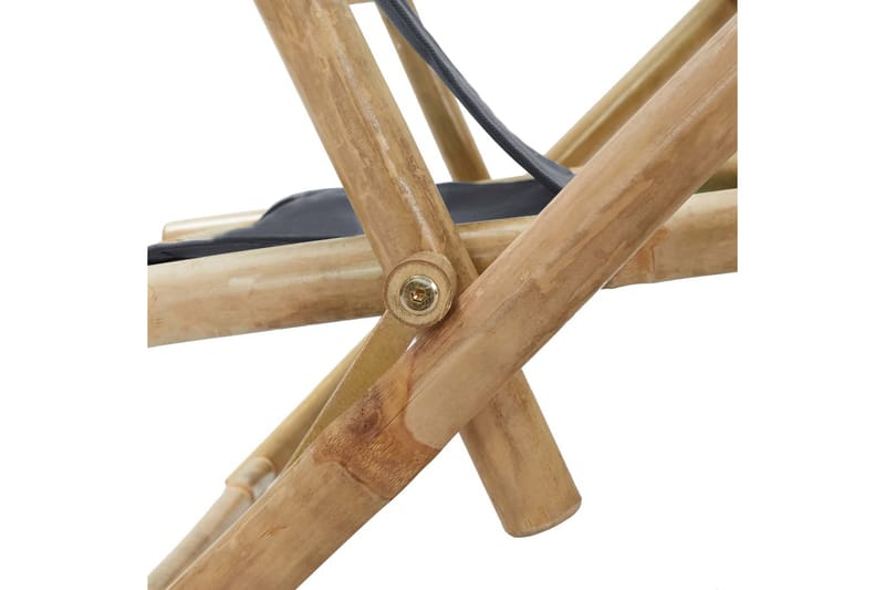 lænestol bambus og stof mørkegrå - Grå - Recliner lænestol