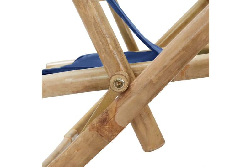 lænestol bambus og stof marineblå - Blå - Recliner lænestol