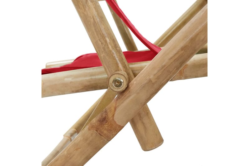 lænestol bambus og stof rød - Rød - Recliner lænestol