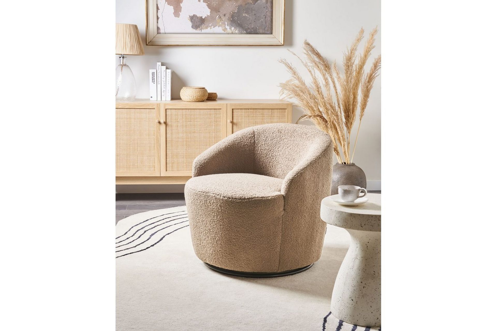 Lænestol Davik Beige/sort - Beige/sort - Møbler - Stole & lænestole - Lænestole - Lænestol uden armlæn