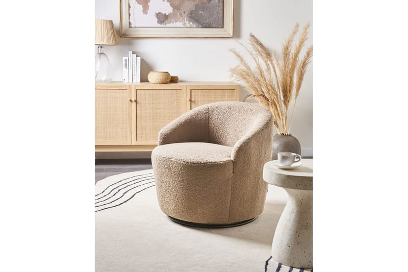 Lænestol Davik Beige/sort - Beige/sort - Møbler - Stole & lænestole - Lænestole - Lænestol uden armlæn