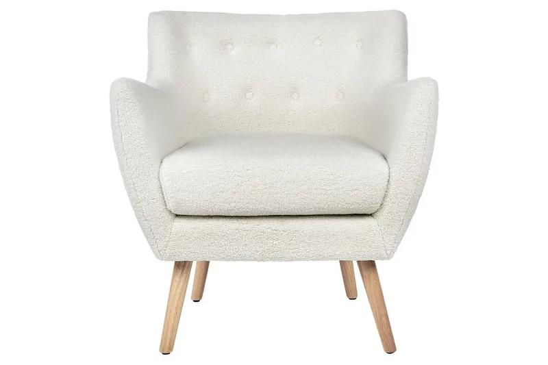 Lænestol Drammen Hvid/lyst træ - Hvid/lyst træ - Møbler - Stole & lænestole - Lænestole - Klubstol