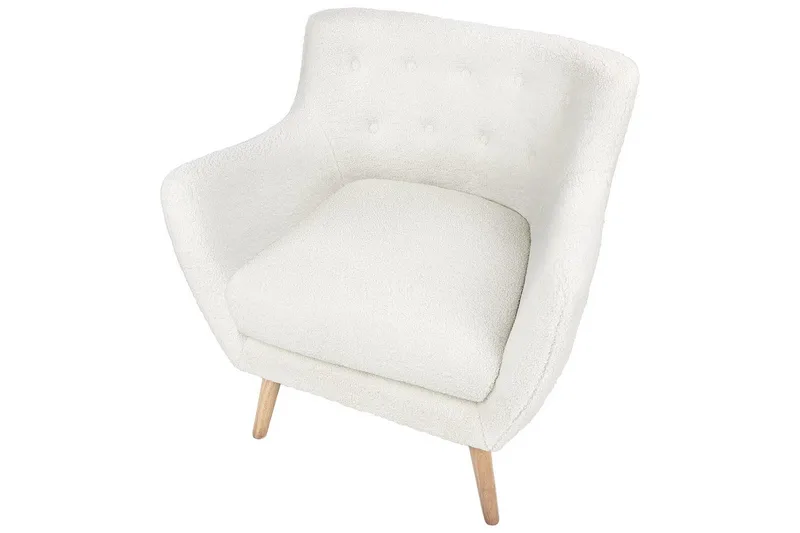 Lænestol Drammen Hvid/lyst træ - Hvid/lyst træ - Møbler - Stole & lænestole - Lænestole - Klubstol