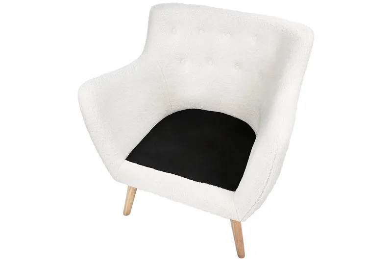 Lænestol Drammen Hvid/lyst træ - Hvid/lyst træ - Møbler - Stole & lænestole - Lænestole - Klubstol