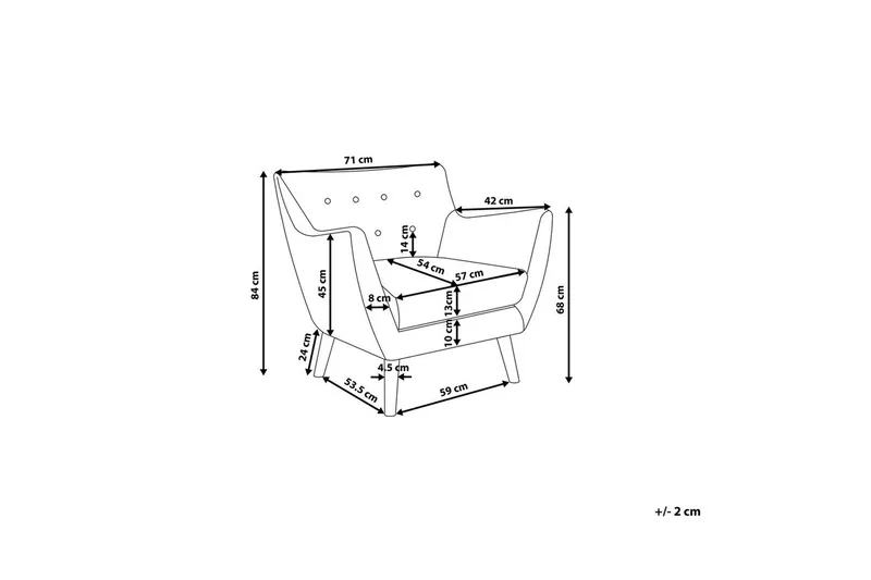 Lænestol Drammen Hvid/lyst træ - Hvid/lyst træ - Møbler - Stole & lænestole - Lænestole - Klubstol