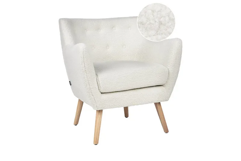 Lænestol Drammen Hvid/lyst træ, Hvid/lyst træ