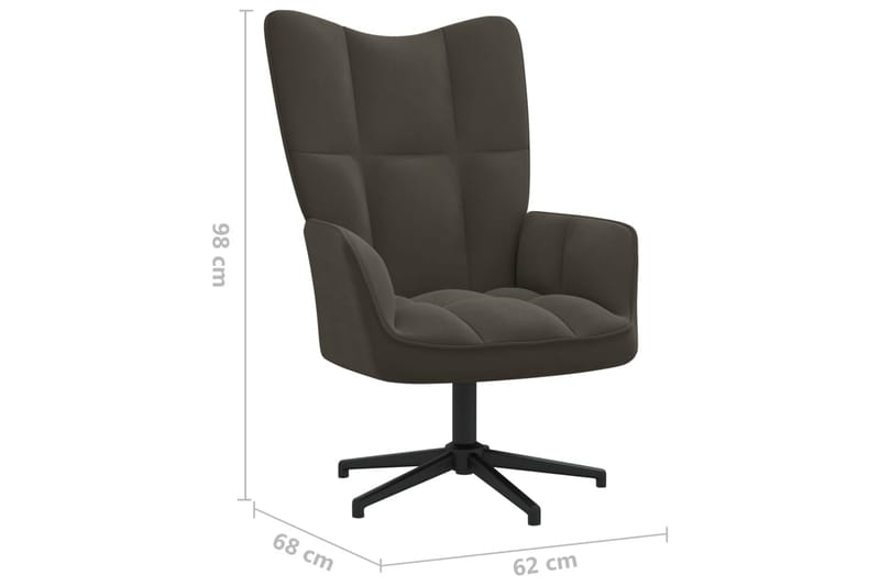 lænestol fløjl mørkegrå - Grå - Møbler - Stole & lænestole - Lænestole