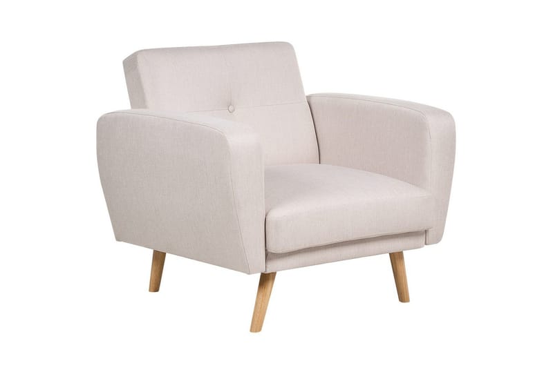 Lænestol Florli Beige/lyst træ - Beige/lyst træ - Møbler - Stole & lænestole - Lænestole - Klubstol