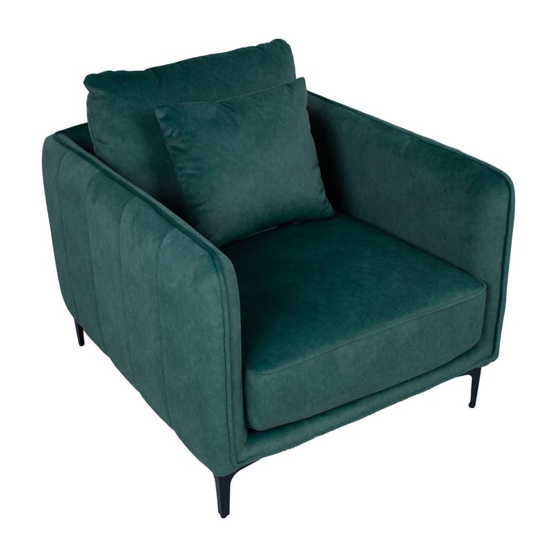 Lænestol HOME4YOU Bianka 80x40xh85 cm, melamin med egetræsbark - grøn - Møbler - Stole & lænestole - Lænestole - Klubstol