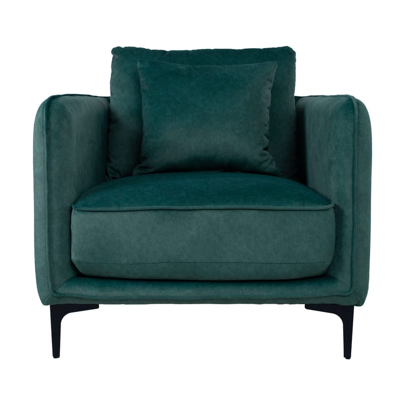 Lænestol HOME4YOU Bianka 80x40xh85 cm, melamin med egetræsbark - grøn - Møbler - Stole & lænestole - Lænestole - Klubstol