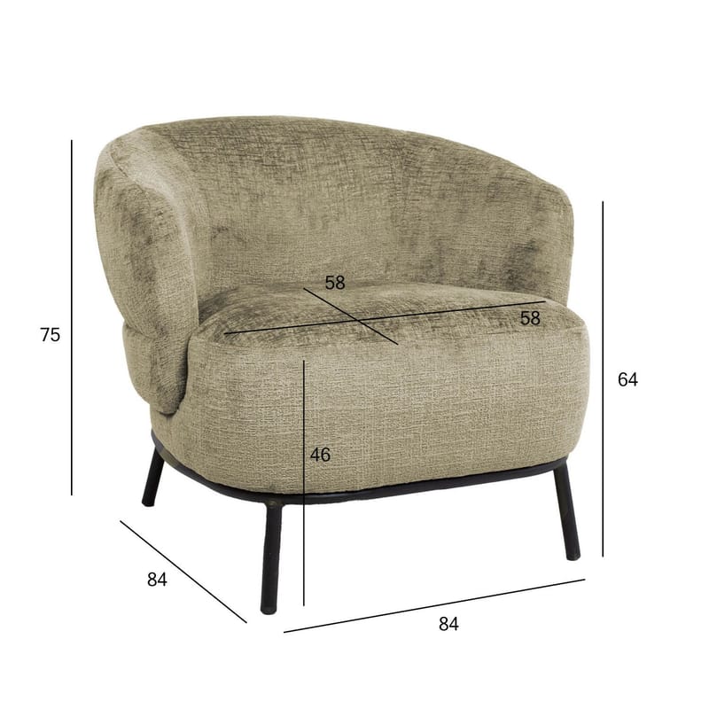 Lænestol HOME4YOU Gemala 75x40xh102 cm, eg - beige - Møbler - Stole & lænestole - Lænestole - Klubstol