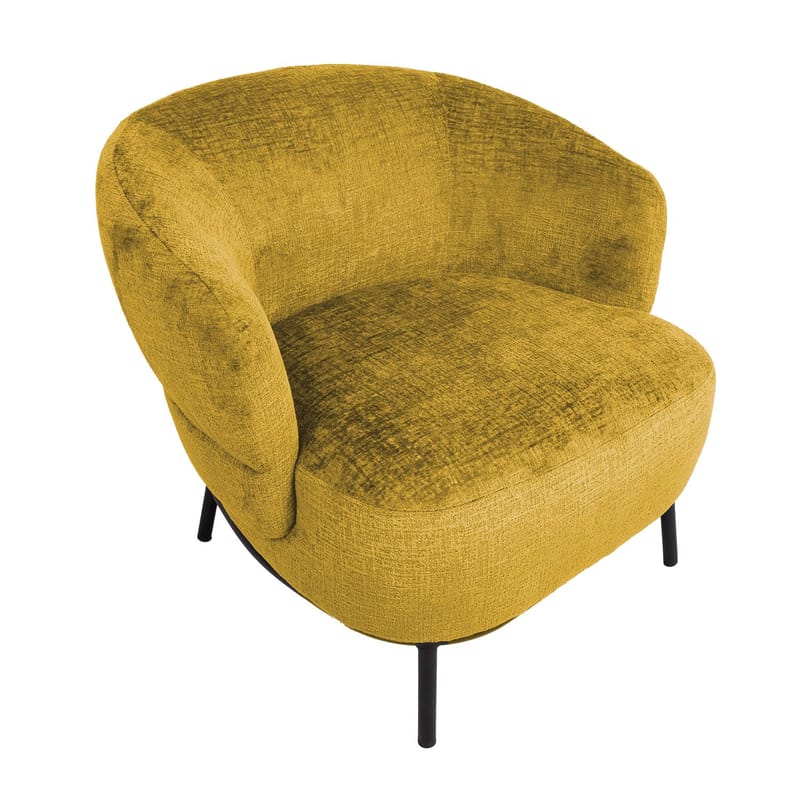 Lænestol HOME4YOU Gemala 80x40xh90 cm, sort - gul - Møbler - Stole & lænestole - Lænestole - Klubstol