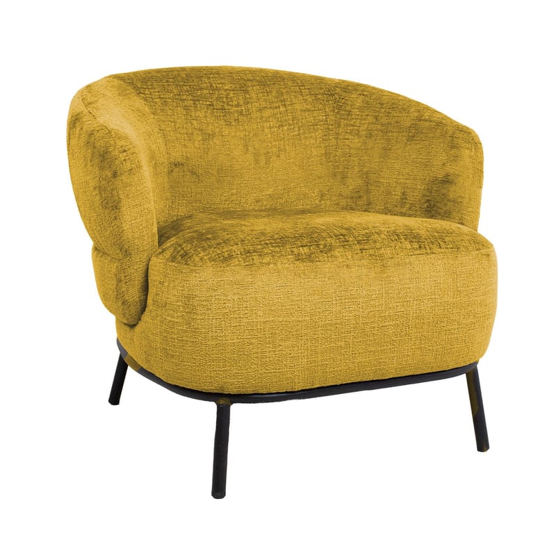 Lænestol HOME4YOU Gemala 80x40xh90 cm, sort - gul - Møbler - Stole & lænestole - Lænestole - Klubstol