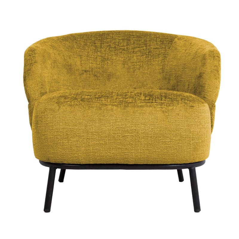 Lænestol HOME4YOU Gemala 80x40xh90 cm, sort - gul - Møbler - Stole & lænestole - Lænestole - Klubstol