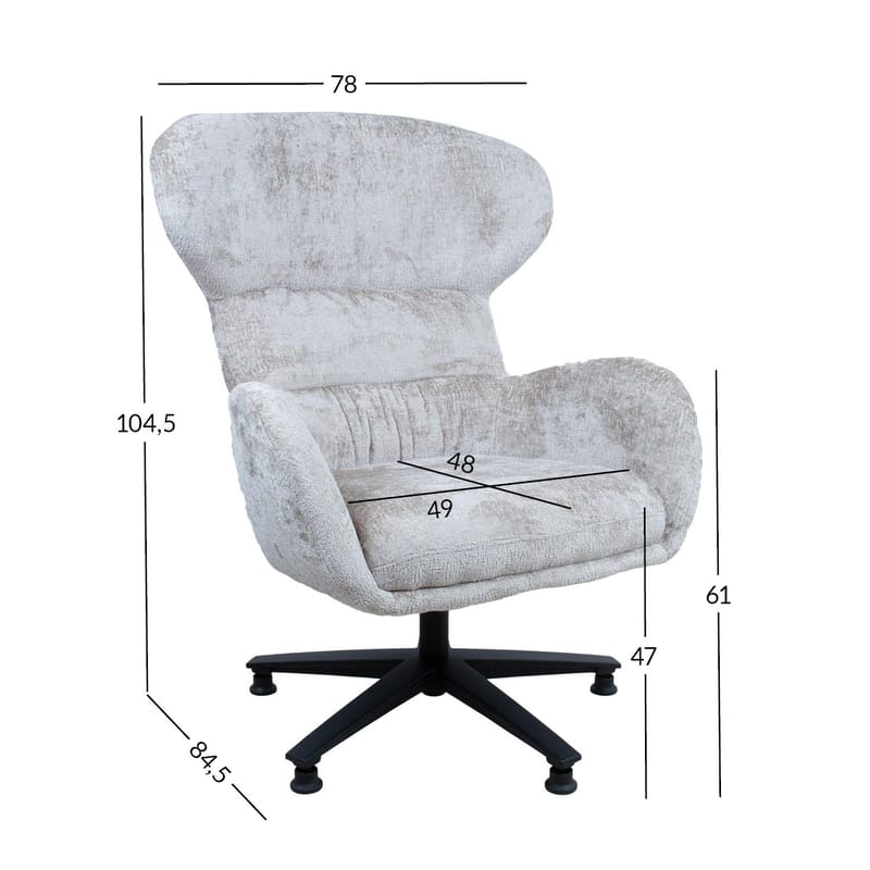 Lænestol HOME4YOU Karolina 100x40xh140 cm, eg - Cremehvid - Møbler - Stole & lænestole - Lænestole - Øreklapstol