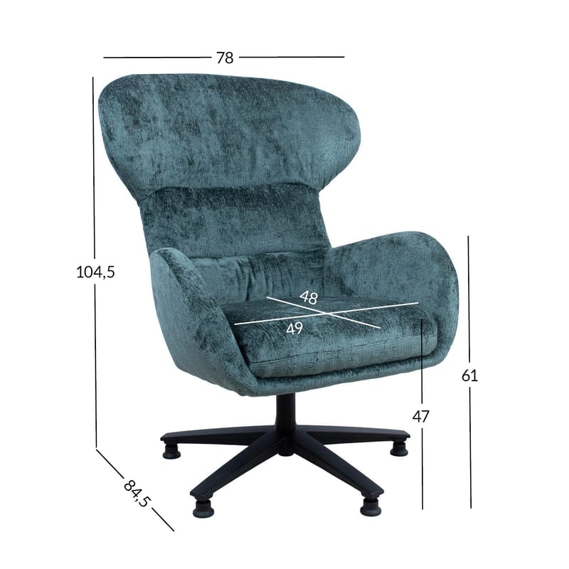 Lænestol HOME4YOU Karolina 106x40xh76 cm, Eg - Grøn - Møbler - Stole & lænestole - Lænestole - Øreklapstol