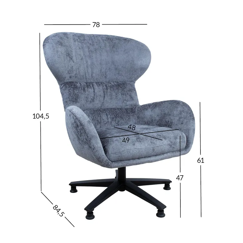 Lænestol HOME4YOU Karolina 180x40xh76 cm, Eg - Grå - Møbler - Stole & lænestole - Lænestole - Øreklapstol