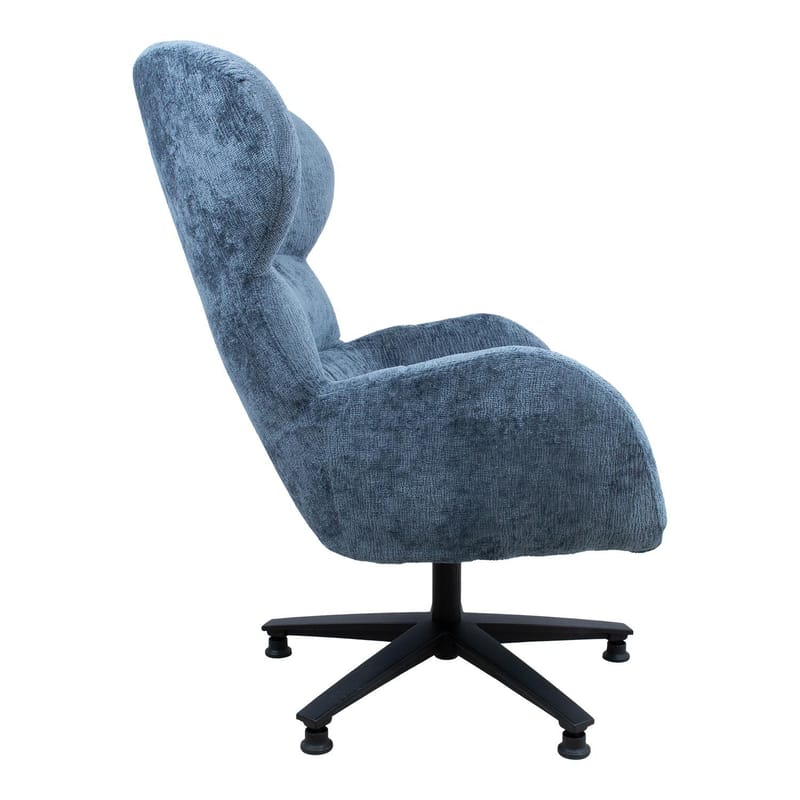 Lænestol HOME4YOU Karolina 80x40xh85 cm, melamin med egebark - Blå - Møbler - Stole & lænestole - Lænestole - Øreklapstol