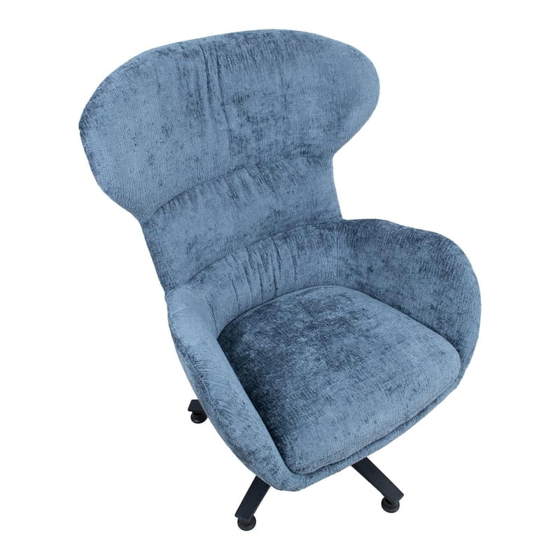 Lænestol HOME4YOU Karolina 80x40xh85 cm, melamin med egebark - Blå - Møbler - Stole & lænestole - Lænestole - Øreklapstol