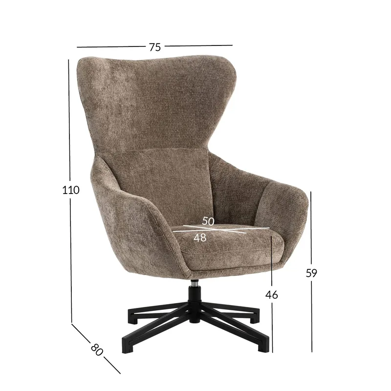 Lænestol HOME4YOU Lionel 158x40xh75 cm, Cappuccino - beige - Møbler - Stole & lænestole - Lænestole